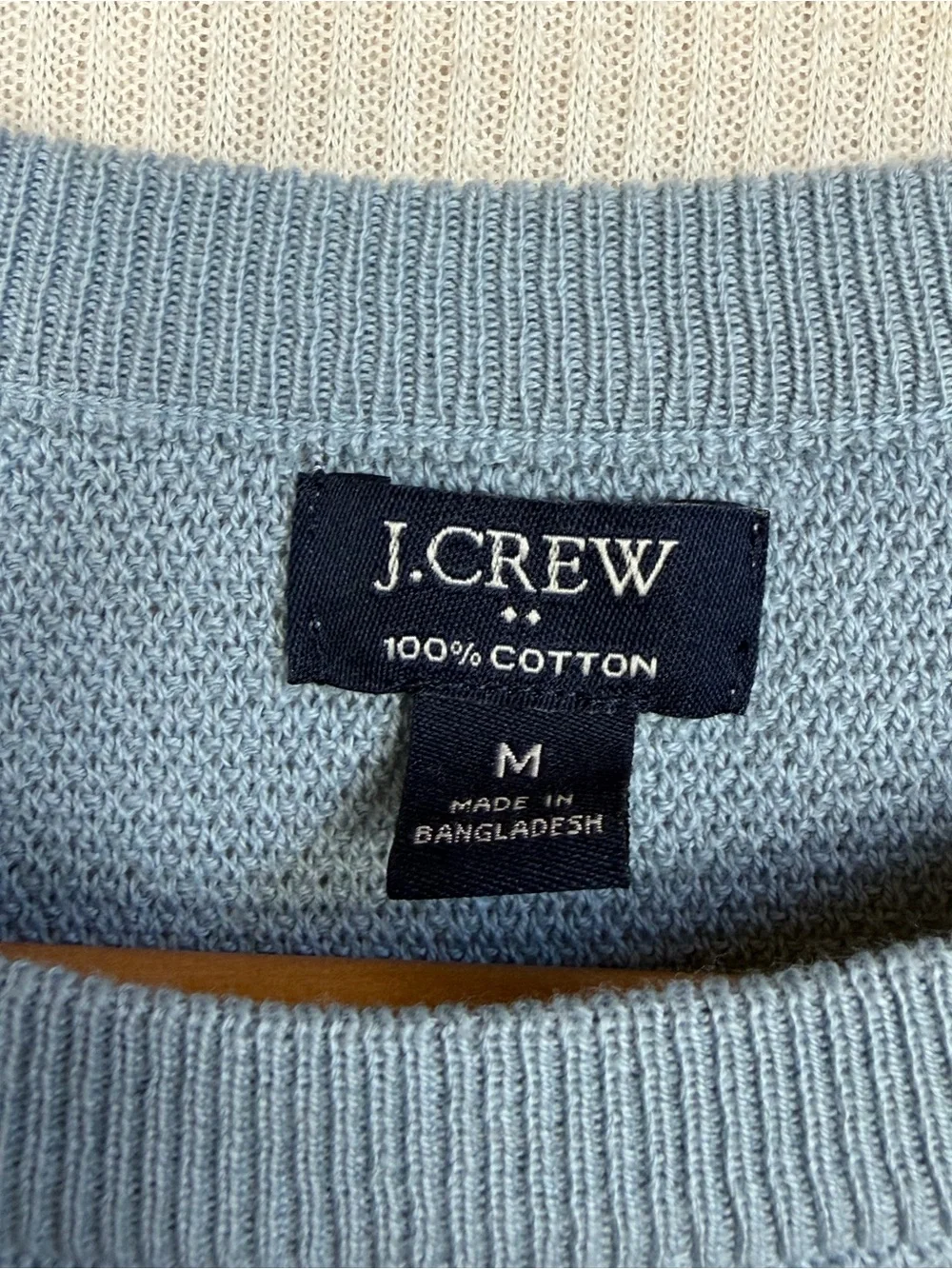 J.Crew 100% Cotton Waffle Knit Crewneck Sweater Blue Men’s Size Medium
